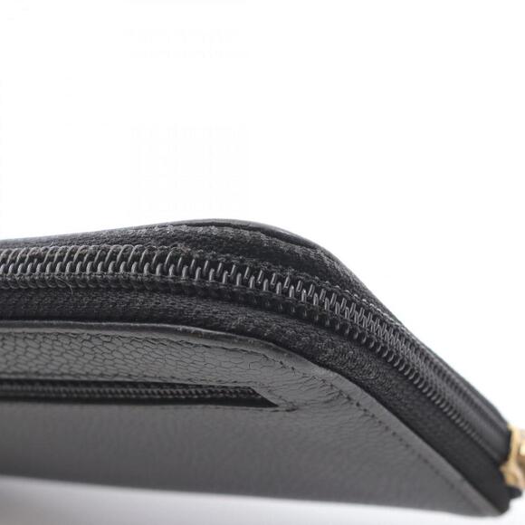 CHANEL Authentic Black Leather Logo Wallet - Picture 10 of 11